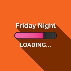 Long Shadow Loading Illustration - Friday Night