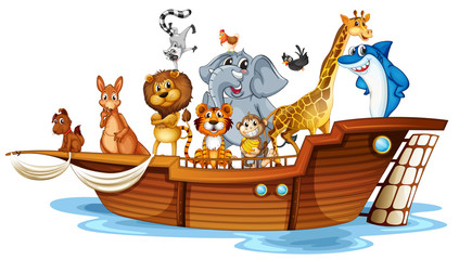 Obraz premium Animals on boat