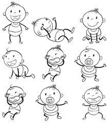 Babies with different moods