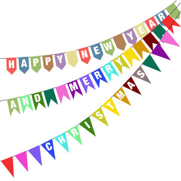 Happy New Year 2015 From Vector bunting and garland