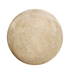 Granite stone ball isolated on white background.