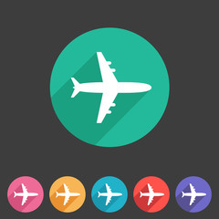 Fototapeta premium Airplane, plane flat icon