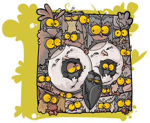 Fototapeta premium Funny Owl pack.
