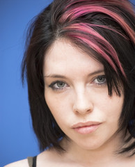 Fototapeta premium Beautiful Woman with a red tuft