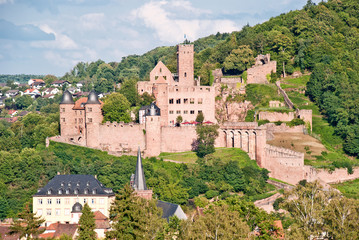 Fototapeta na wymiar Mittelalterliche Burg Wertheim über Altstadt, Main und Tauber