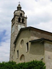 Fototapeta premium Castellavazzo Village Church Tower