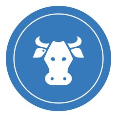 Vache dans un panneau rond