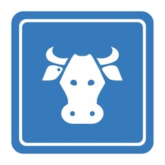 Vache dans un panneau carré