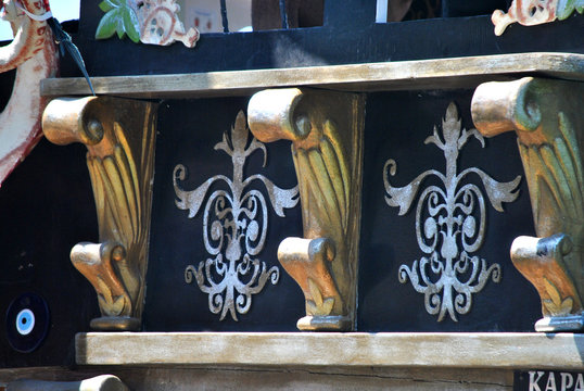 detail van een piraten zeiljacht