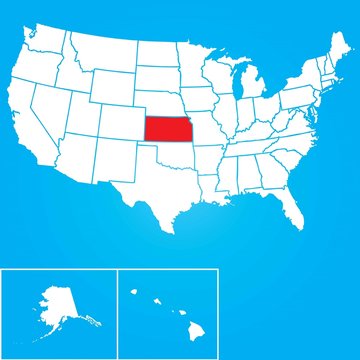 Illustration of the United States of America State - Kansas