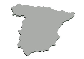 Fototapeta na wymiar gri renkli ispanya haritası