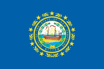 The flag of the United States of America State - New Hampshire