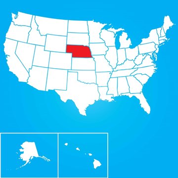 Illustration of the United States of America State - Nebraska