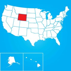 Illustration of the United States of America State - Wyoming