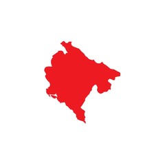 Illustrated Shape of the Country of Montenegro