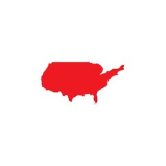 Illustrated Shape of the Country of the United States of America