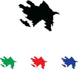Icon Illustration with Four Color Variations - Azerbaijan