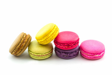 Sweet and colourful french macaroons or macaron, Dessert.