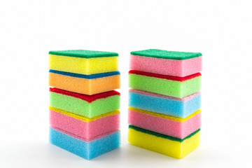 Fototapeta na wymiar Dish washing sponge, household cleaning sponge for cleaning.