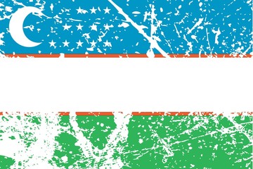 Illustration of a decayted flag of Uzbekistan