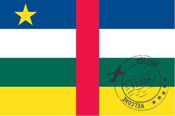 Stamped Illustration of the flag of Central African Republic