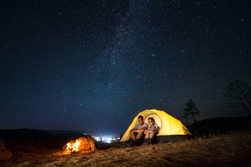 Tourists in a camp