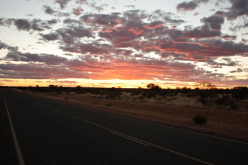 Naklejka premium Night in Northern Territory, desert sunset