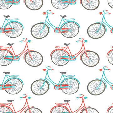 Bicycles seamless pattern