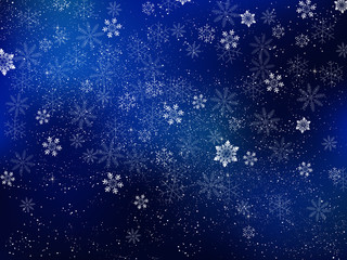 雪　クリスマス　夜空