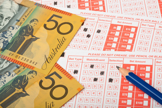Australian money and sports betting slip