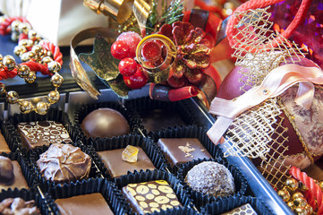 Obraz na płótnie Canvas delicious chocolate in a Christmas scene