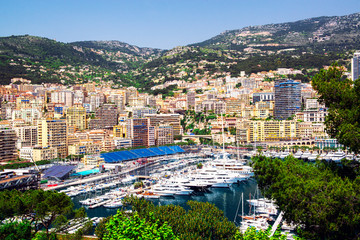Fototapeta na wymiar Principality of Monaco harbor