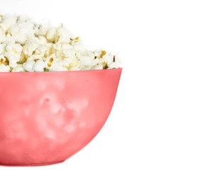 pop corn in pink pucket