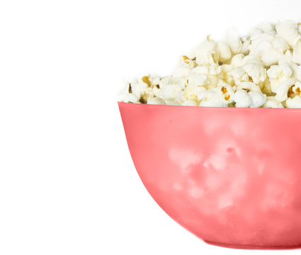 pop corn in pink pucket