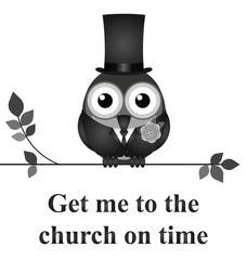 Get me to the church on time message