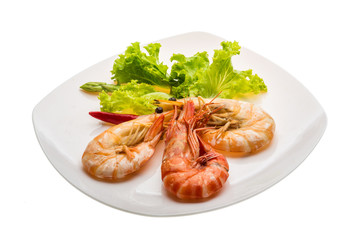 Boiled king prawns