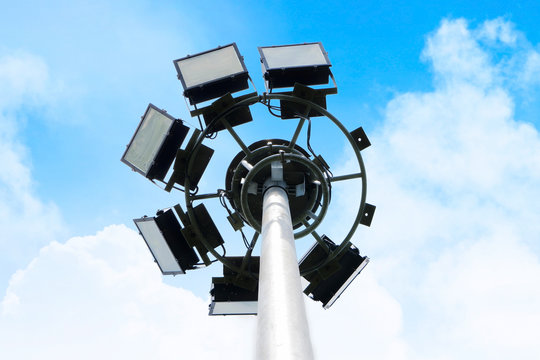 light pole on blusky background