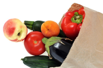 Un sac de fruits et légumes