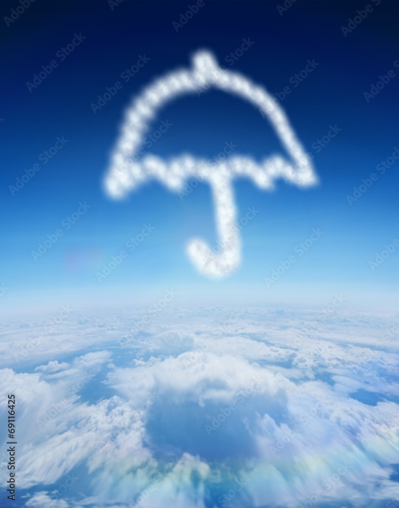 Poster Composite image of cloud in shape of umbrella