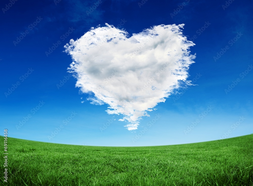 Poster composite image of cloud heart
