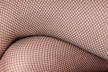 mesh stockings are on female legs