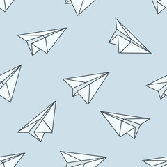 Paper planes seamless pattern