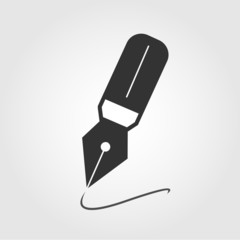 Fountain pen icon, flat design