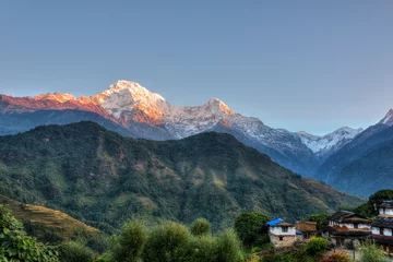 Foto op Canvas Ghandruk-dorp in Nepal, HDR-fotografie © Thomas Dutour
