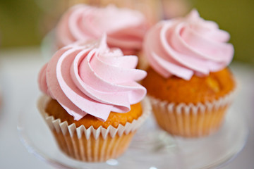 Cupcake with pink cream