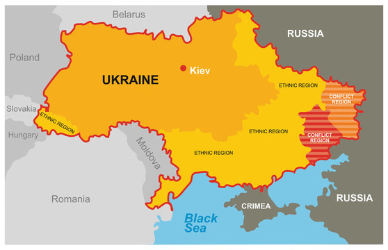 A divided Ukraine - the conflict region