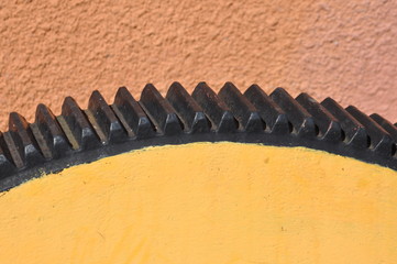 Steel sprocket of old machine