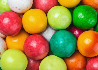 colored chewing gum round
