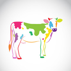 Vector image of an cow on white background