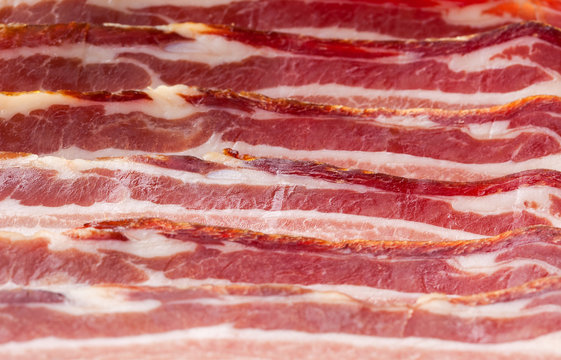 Slices of bacon ready for frying
